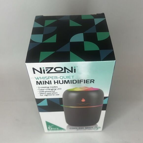 Nizoni Mini Humidifier Whisper Quiet 6 Hour Continuous Cooling Mist LED Light - Picture 2 of 4